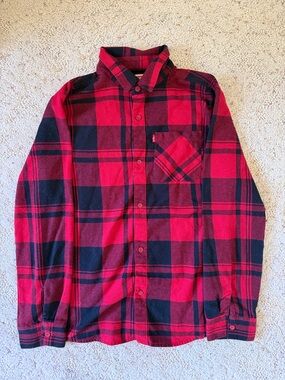 Levi's Red and Black Plaid Button-Down Shirt